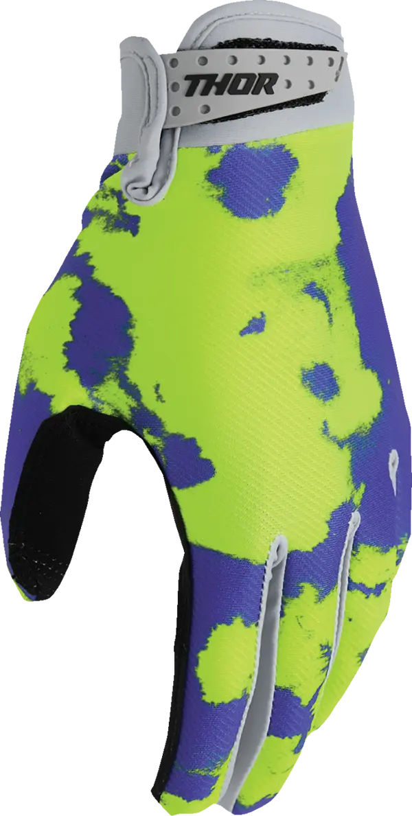 2026 Thor Glove Youth Launchmode Bleach Grey Acid - Image 3