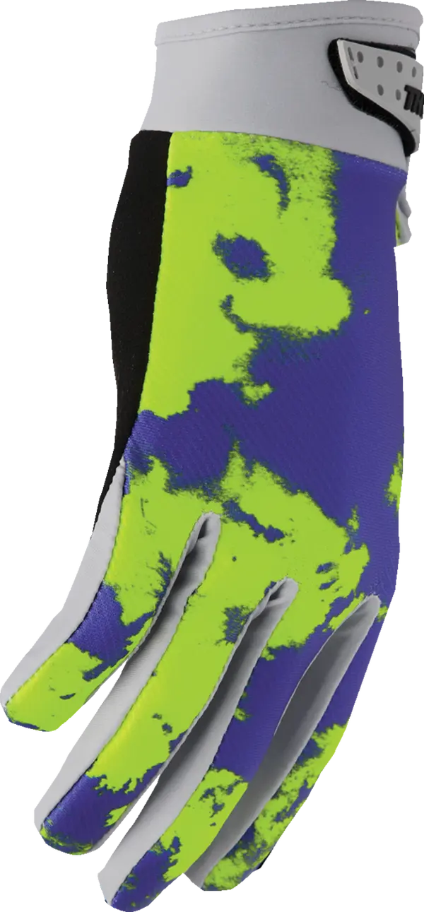 2026 Thor Glove Youth Launchmode Bleach Grey Acid - Image 4