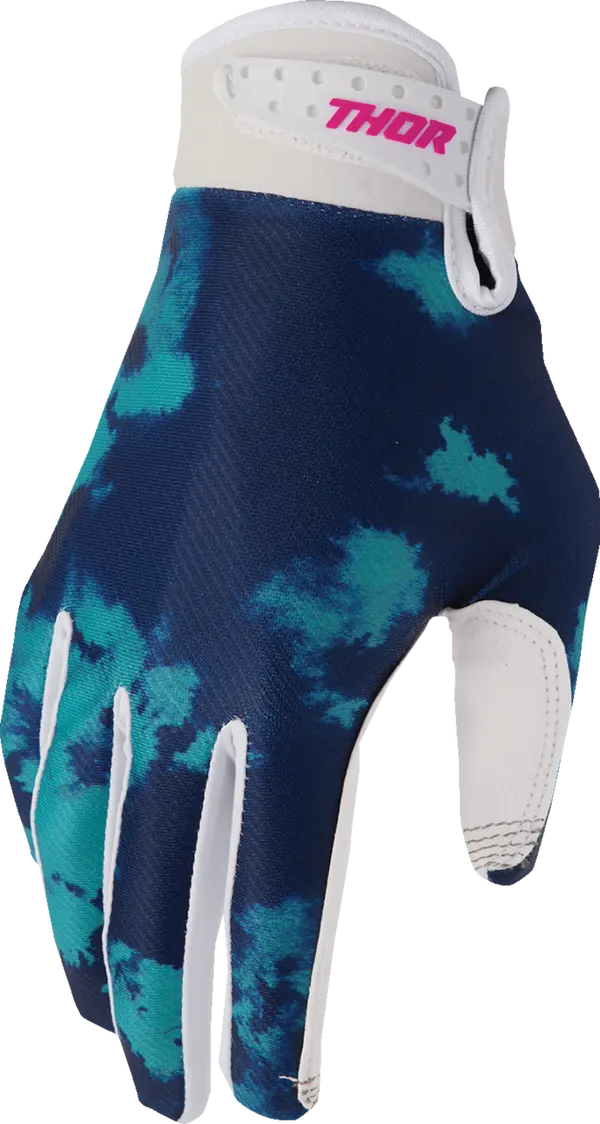 2026 Thor Glove Youth Launchmode Bleach White Aqua