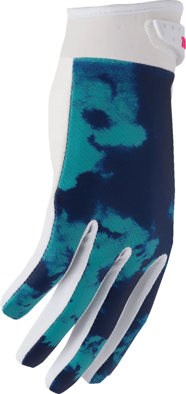 2026 Thor Glove Youth Launchmode Bleach White Aqua - Image 3