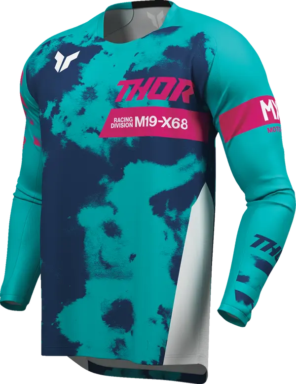 2026 Thor Jersey Launchmode Bleach White Aqua - Image 2