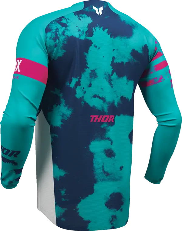2026 Thor Jersey Launchmode Bleach White Aqua - Image 3