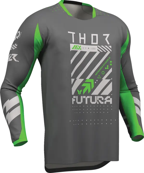 2026 Thor Jersey Launchmode Futura Charcoal Green