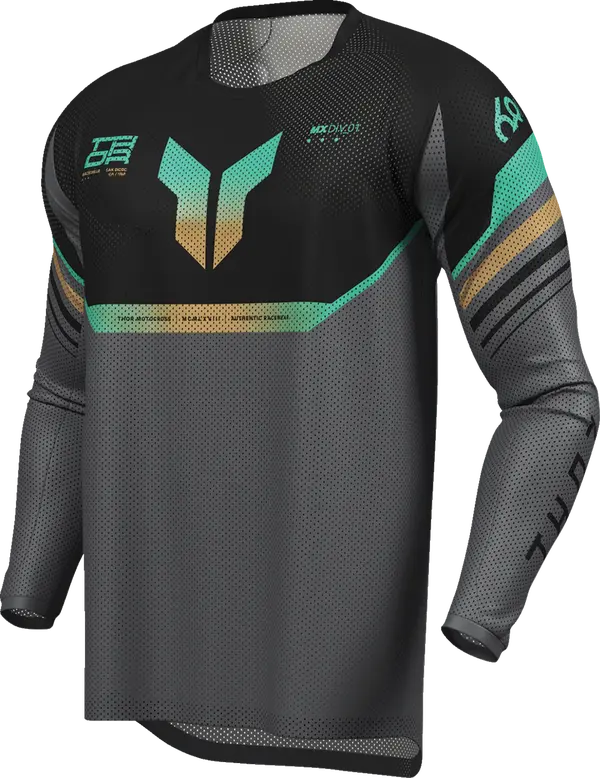 2026 Thor Jersey Launchmode Vent Raptor Black Charcoal - Image 2