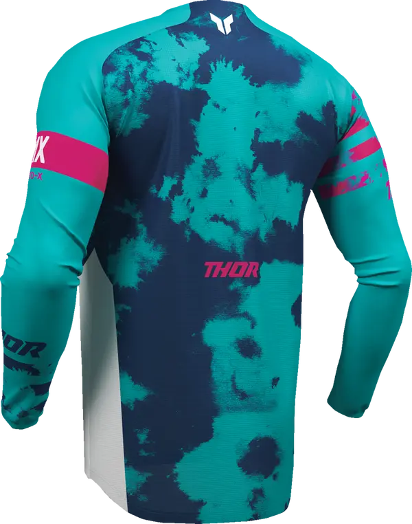 2026 Thor Launchmode Bleach Youth Jersey White Aqua - Image 2