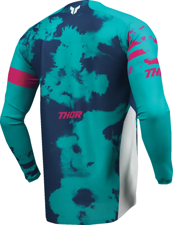 2026 Thor Launchmode Bleach Youth Jersey White Aqua - Image 3