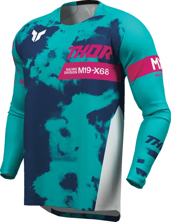 2026 Thor Launchmode Bleach Youth Jersey White Aqua - Image 4