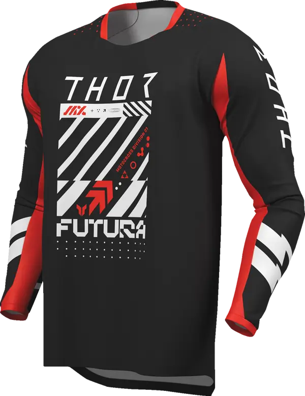 2026 Thor Launchmode Futura Youth Jersey Black Red - Image 3