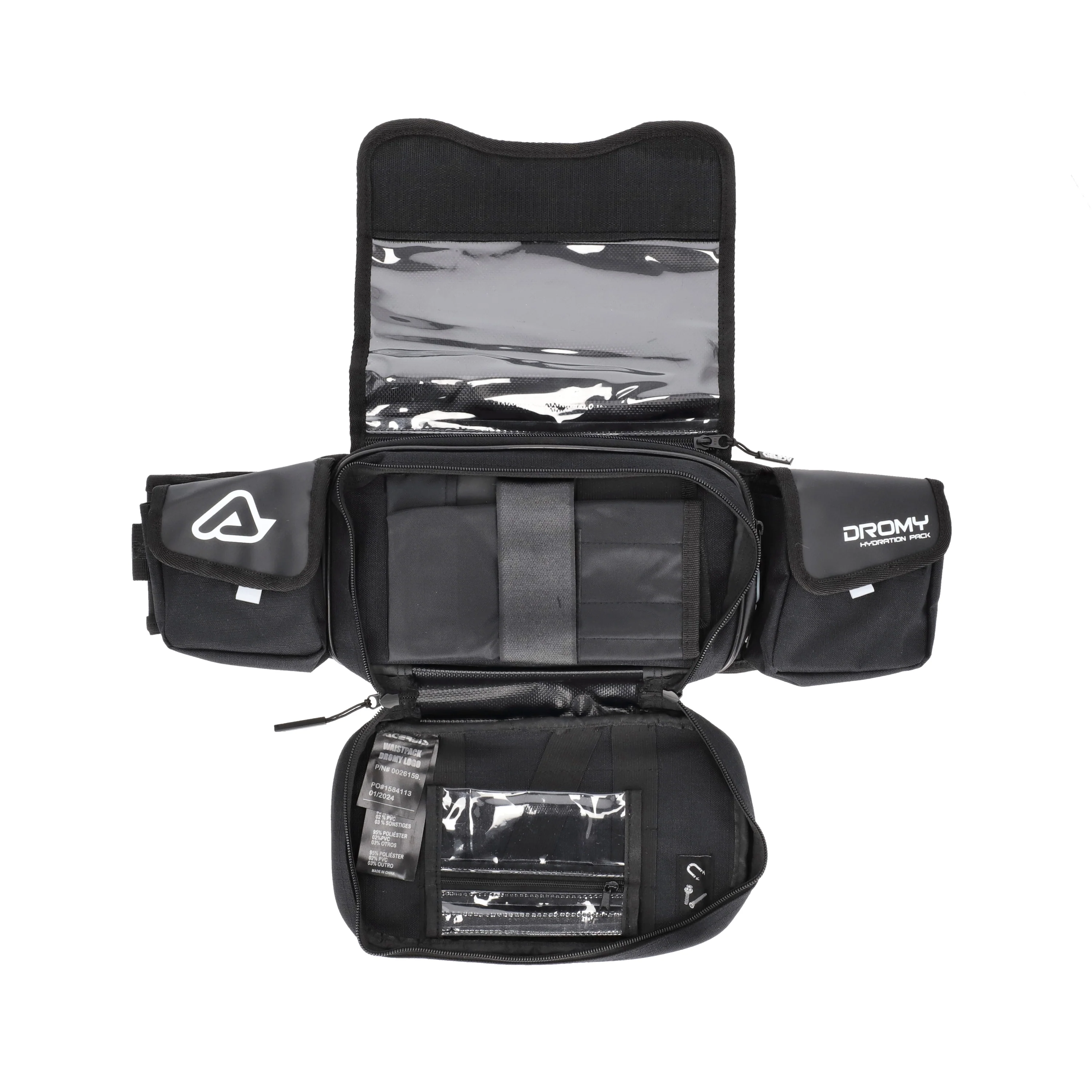 Acerbis Dromy Logo Waistpack 6.5L Black White - Image 3