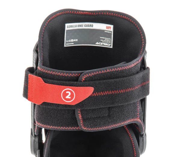 Acerbis Gorilla Knee Guards Black Red - Image 3