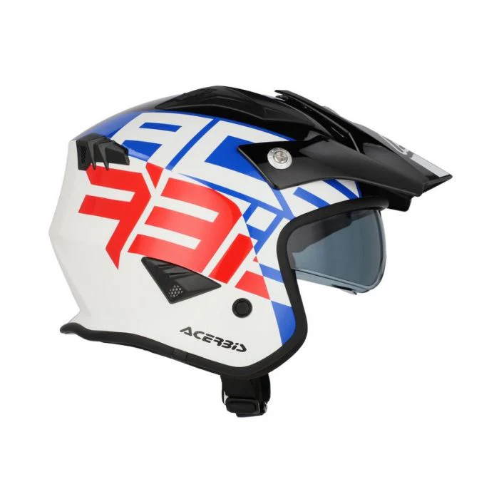 Acerbis Jet Aria Trials Helmet Bianco Blu Rosso - Image 9