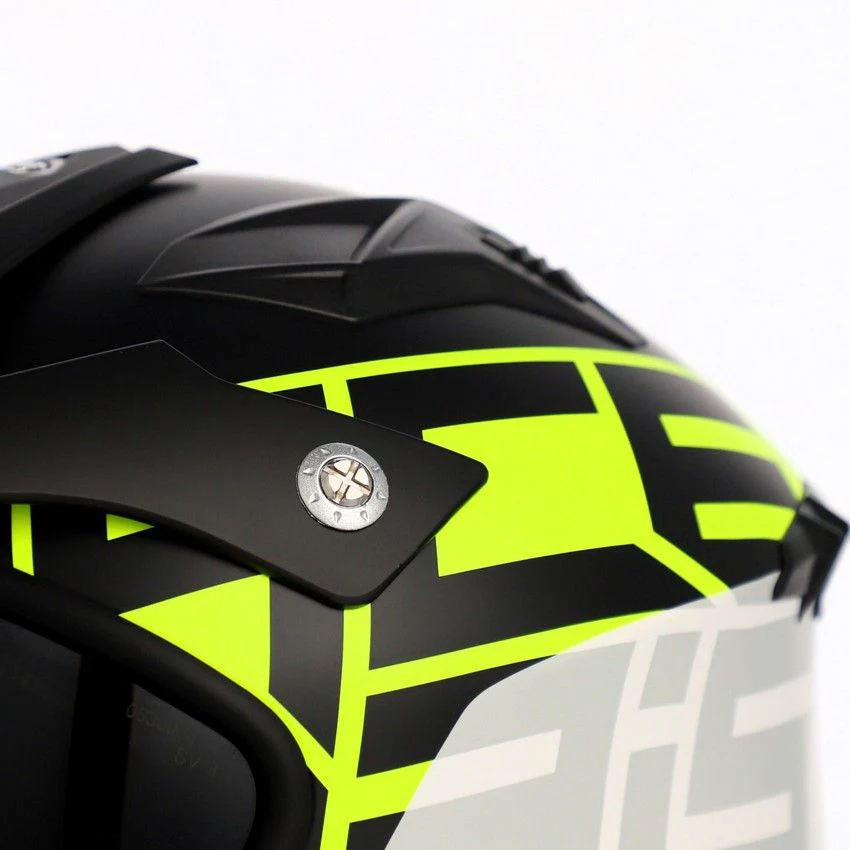 Acerbis Jet Aria Trials Helmet Black Fluo Yellow - Image 6
