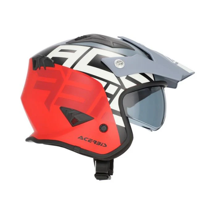 Acerbis Jet Aria Trials Helmet Grey Red - Image 5
