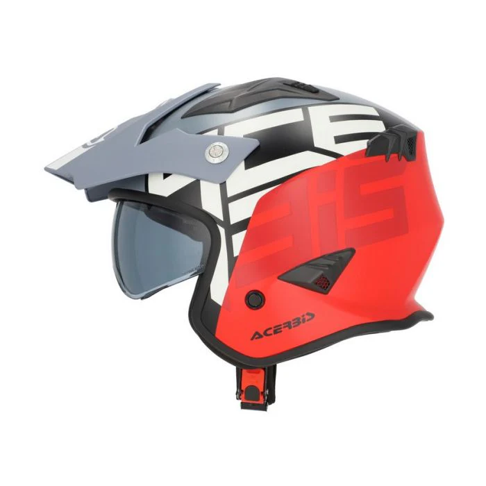 Acerbis Jet Aria Trials Helmet Grey Red - Image 6