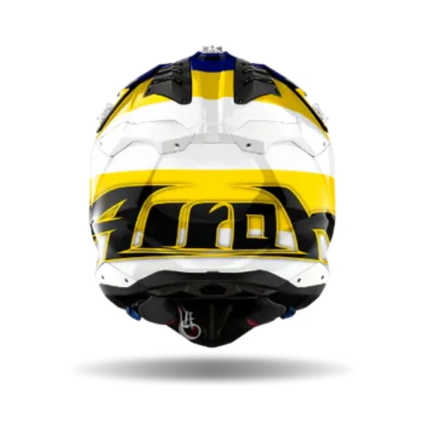 Airoh Aviator 3 Monarch Blue Yellow Gloss MX Helmet - Image 2