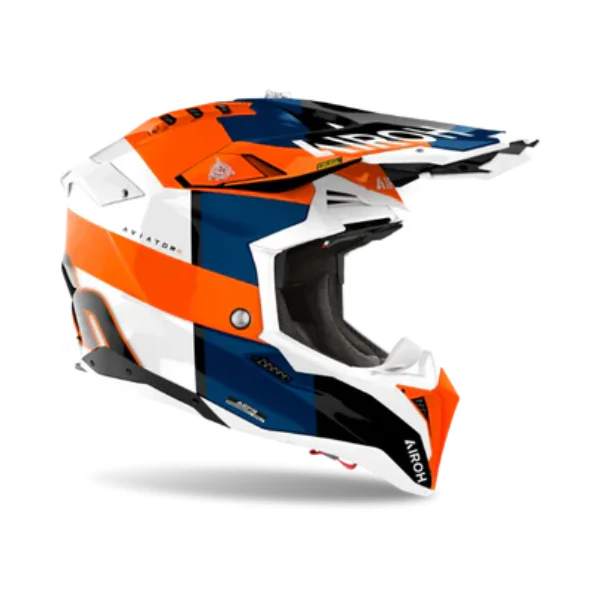 Airoh Aviator 3 Monarch Orange Gloss MX Helmet - Image 3
