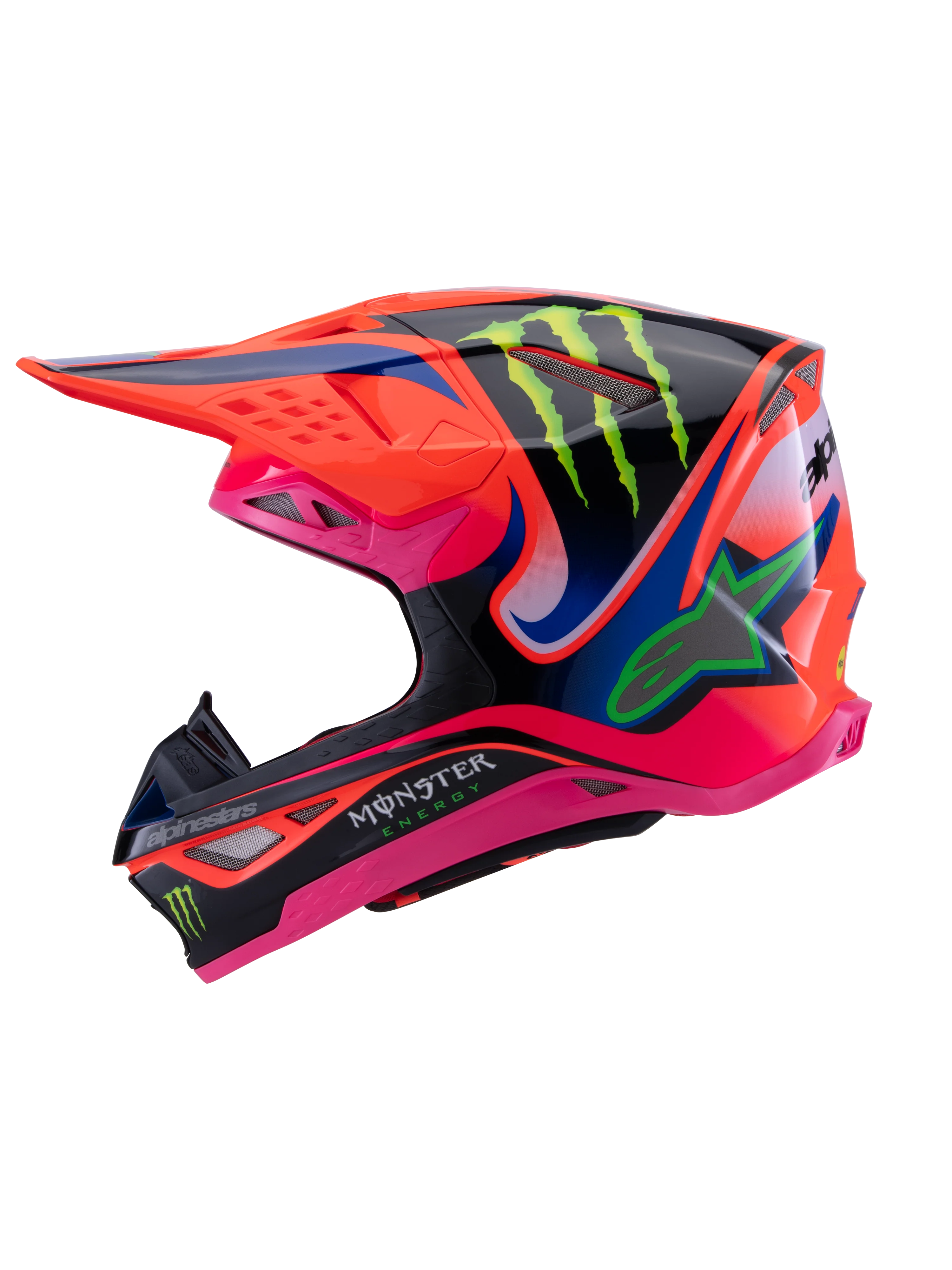 Alpinestars Helmet SM10 Deegan Orange Flo Purple Pink - Image 3