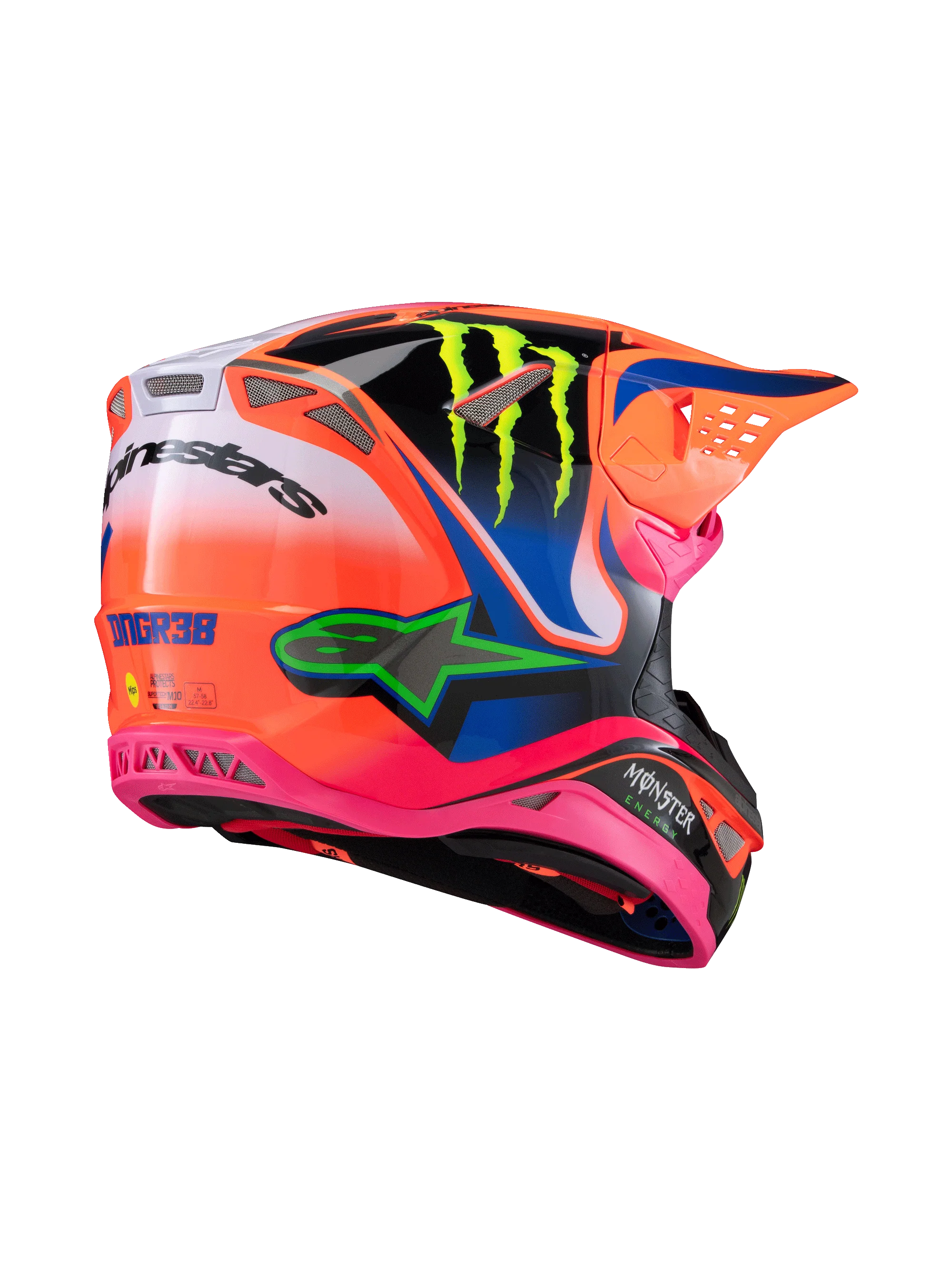 Alpinestars Helmet SM10 Deegan Orange Flo Purple Pink - Image 4