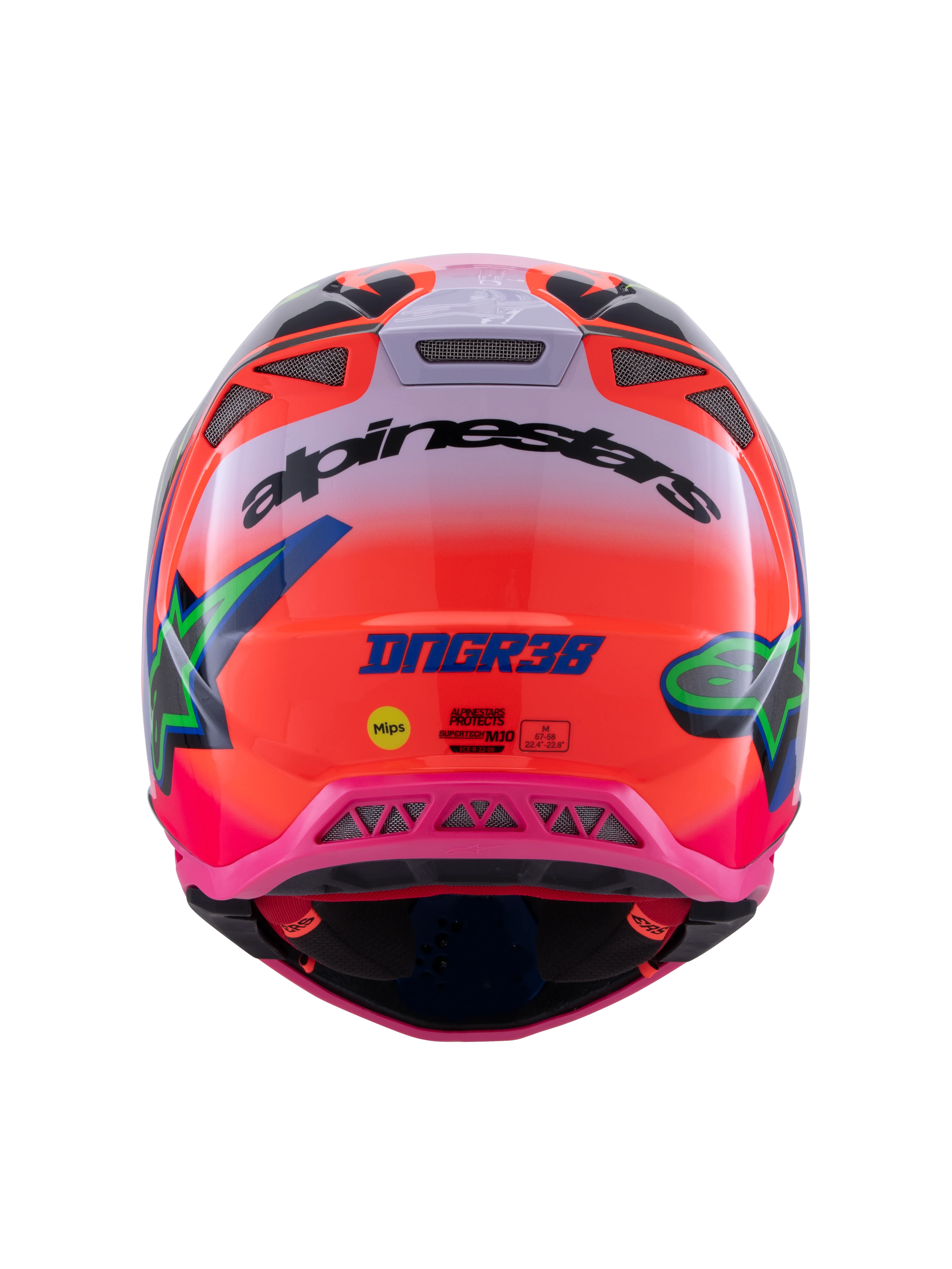 Alpinestars Helmet SM10 Deegan Orange Flo Purple Pink - Image 5