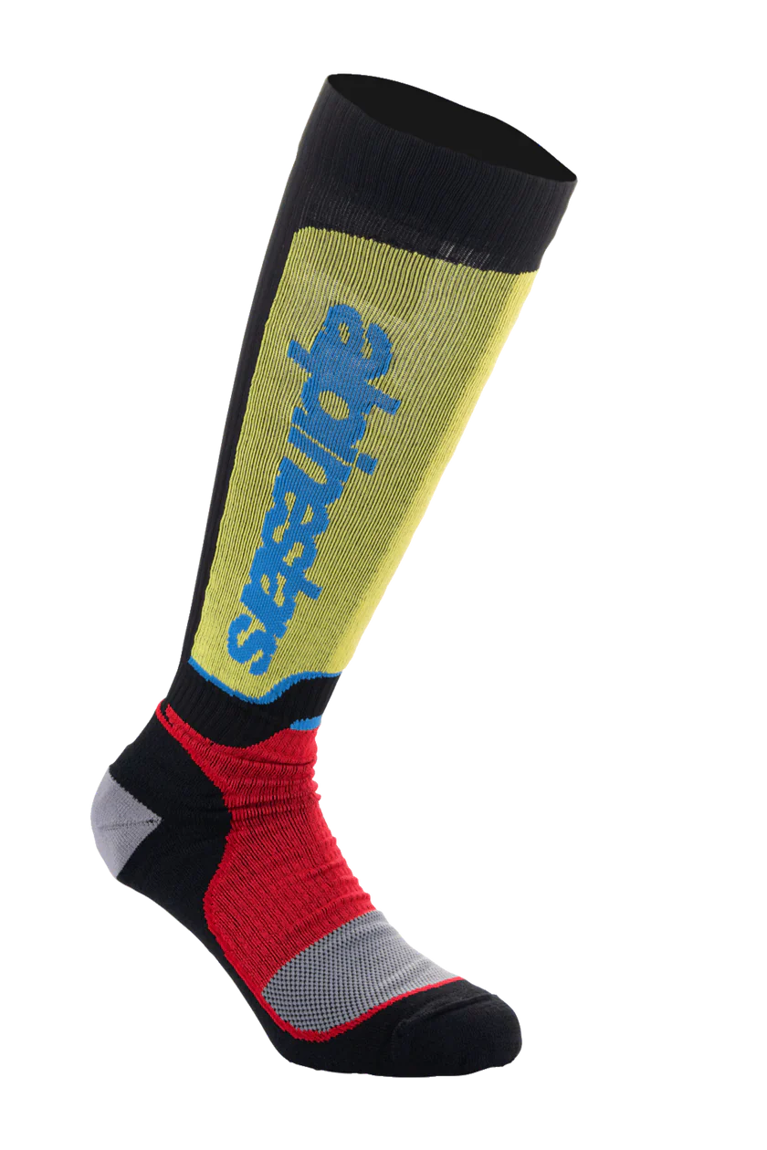 Alpinestars MX Plus Socks - Black Red Light Blue