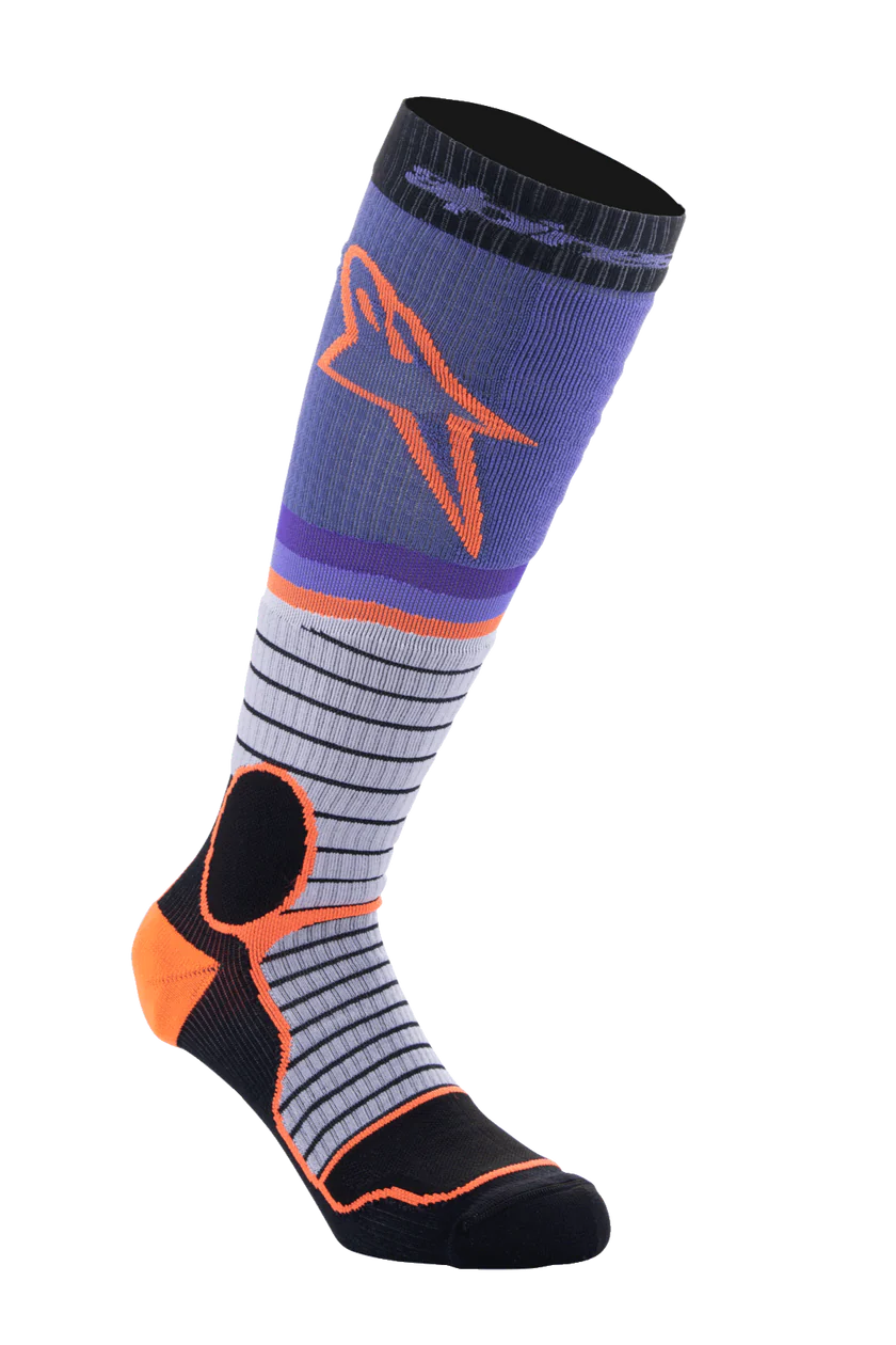 Alpinestars MX Pro Sock V2 - Black Gray Purple