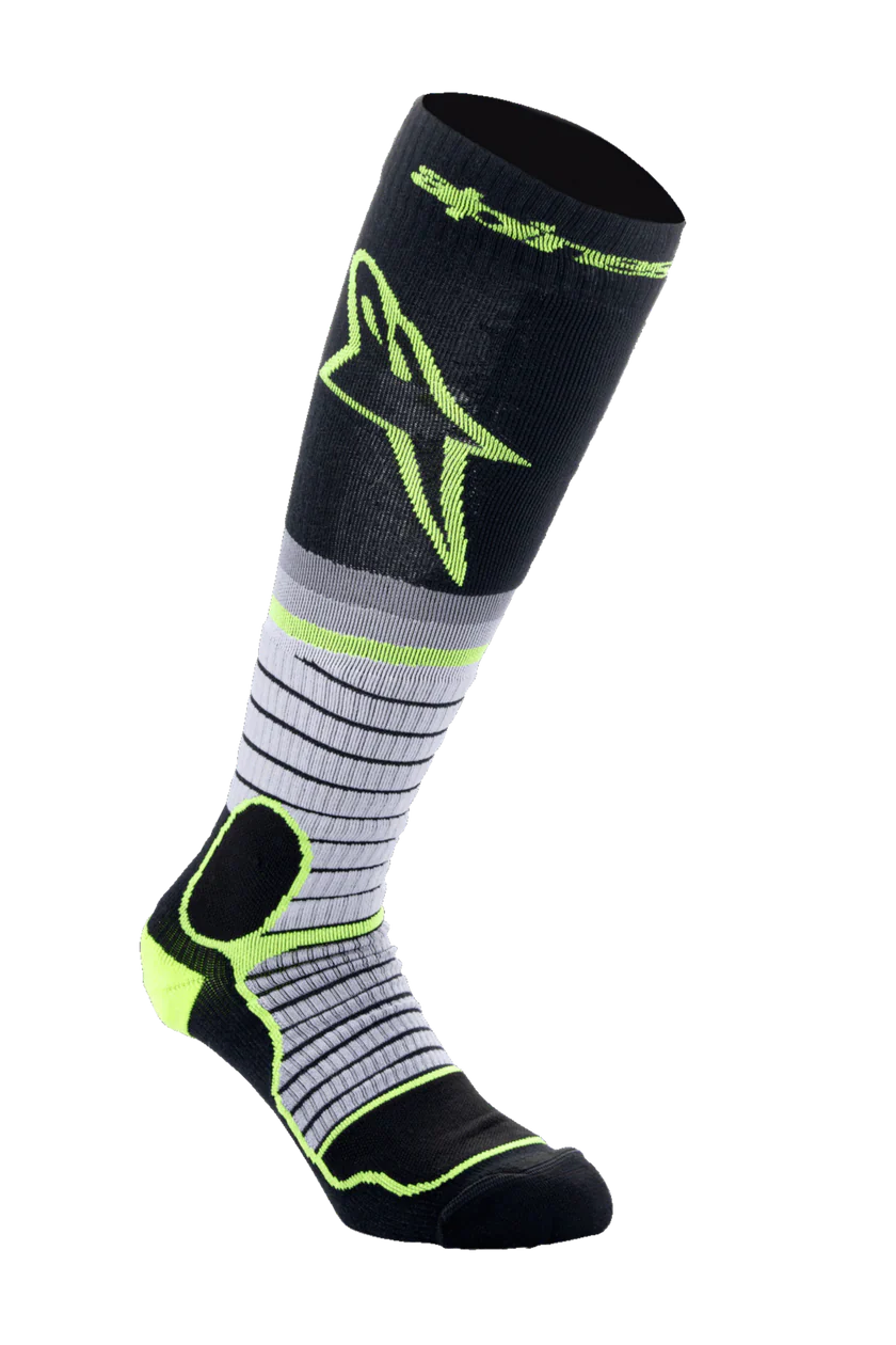 Alpinestars MX Pro Sock V2 -Black Gray Yellow Fluo