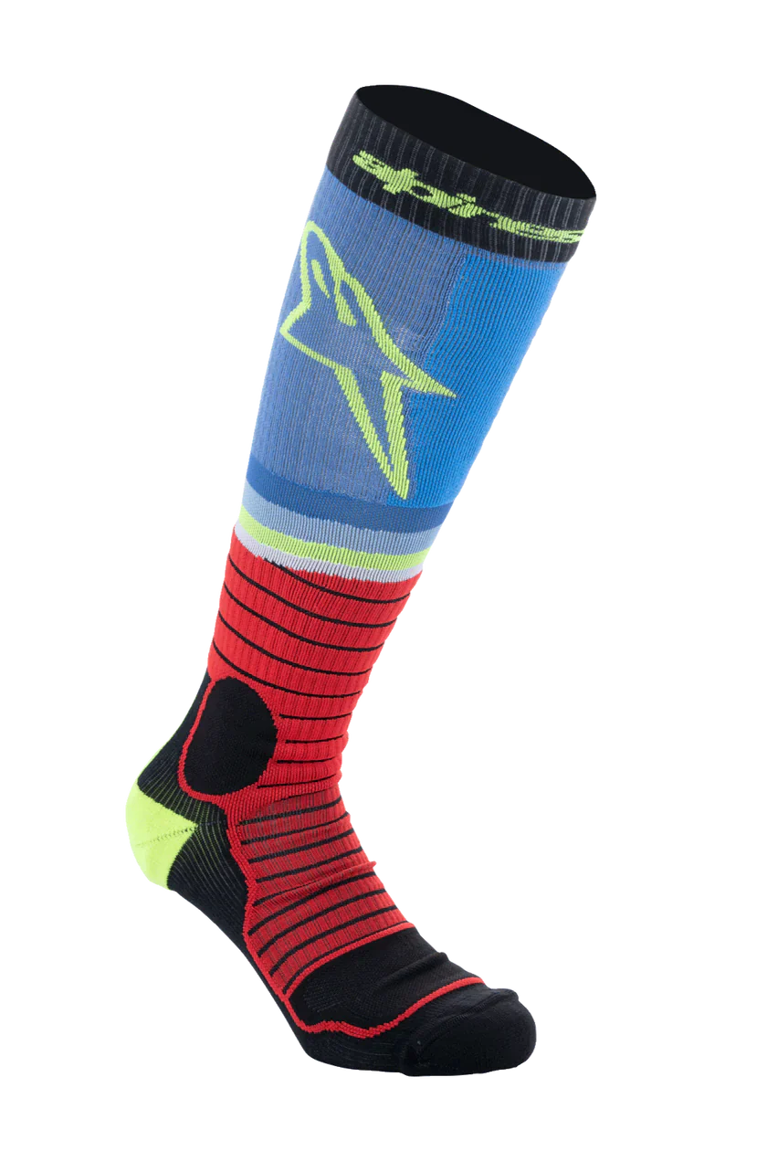 Alpinestars MX Pro Sock V2 - Black Red Light Blue