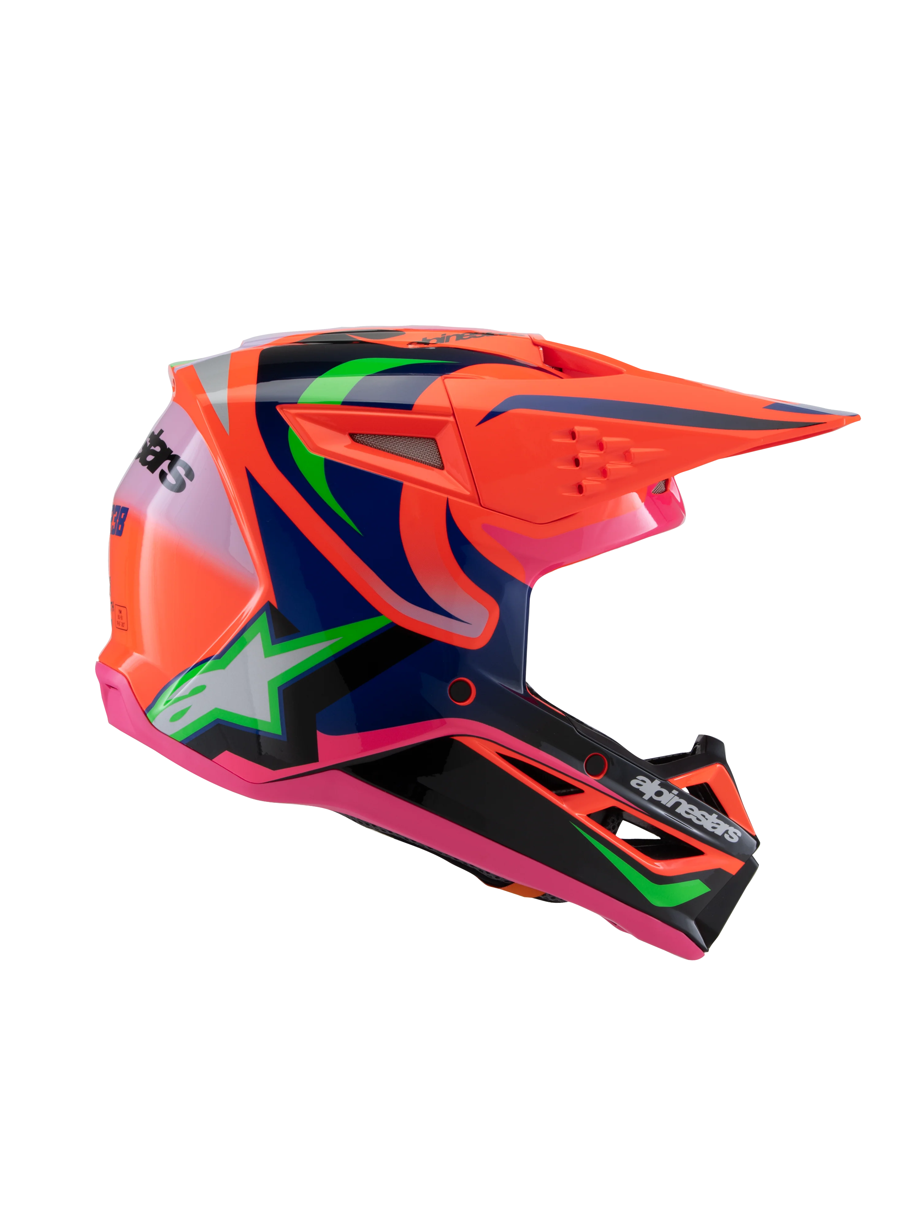 Alpinestars Youth Helmet Deegan Orange Fluo Purple Pink - Image 3