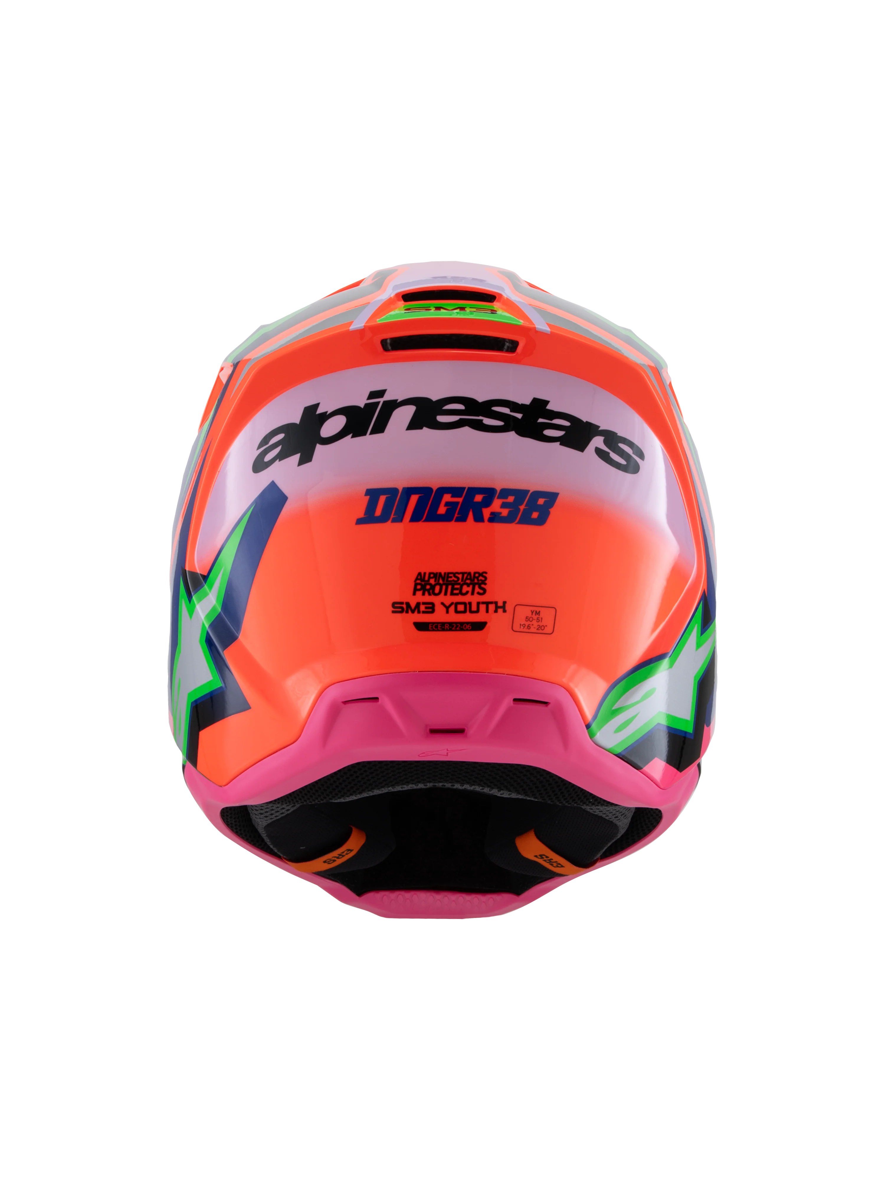 Alpinestars Youth Helmet Deegan Orange Fluo Purple Pink - Image 5