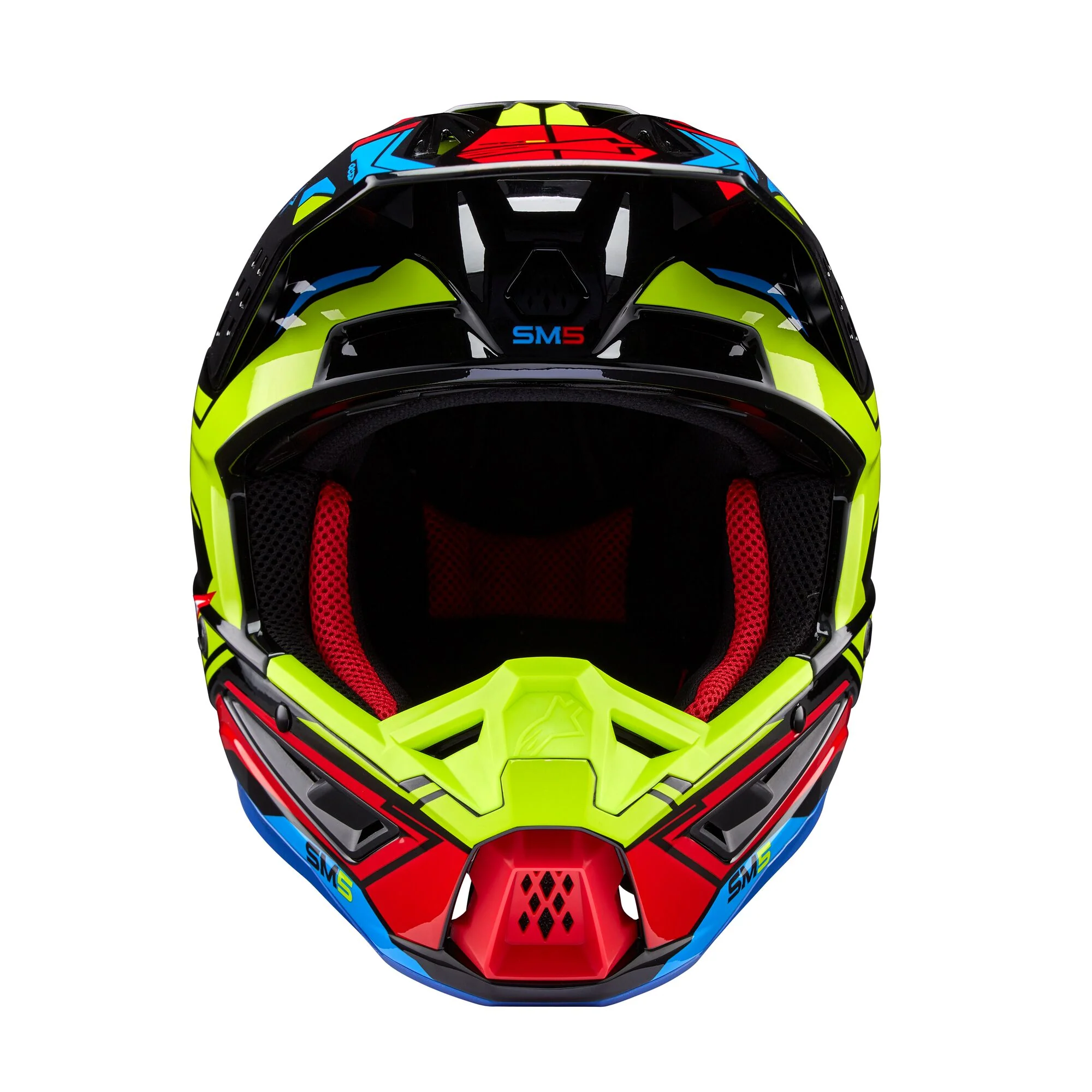 Alpinestars Helmet SM5 Action Black Yellow Fluo Bright Red Glossy - Image 4