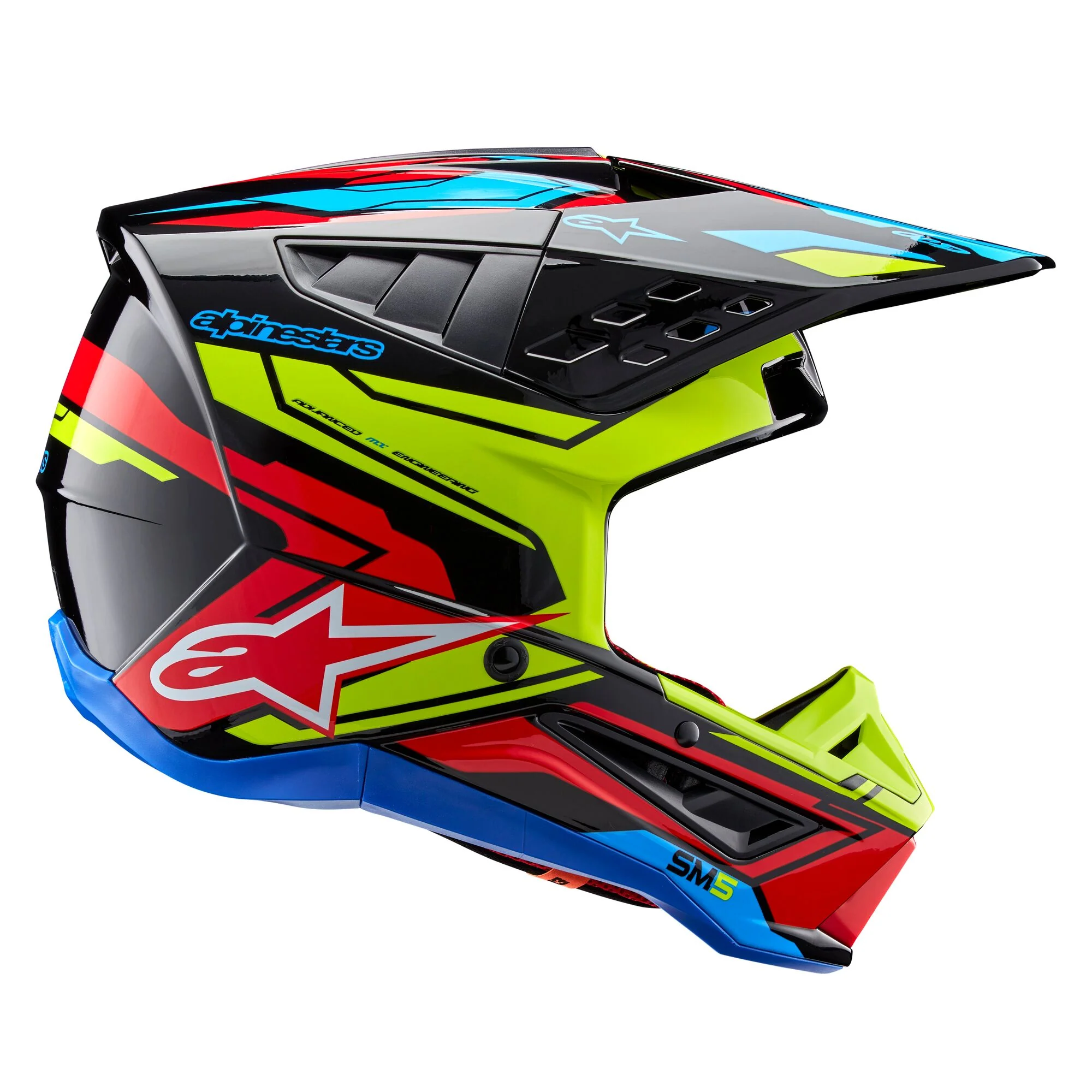 Alpinestars Helmet SM5 Action Black Yellow Fluo Bright Red Glossy - Image 5