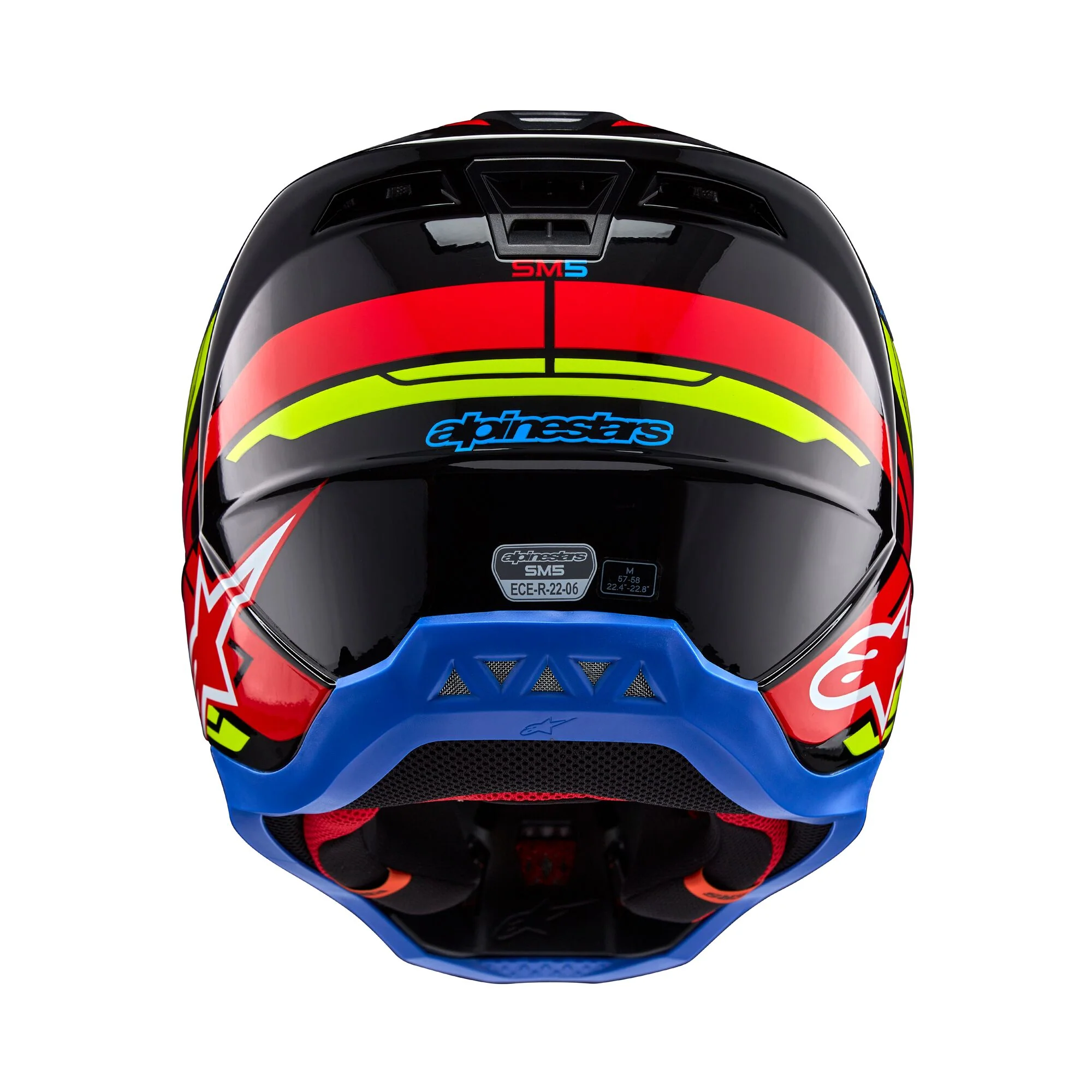 Alpinestars Helmet SM5 Action Black Yellow Fluo Bright Red Glossy - Image 6