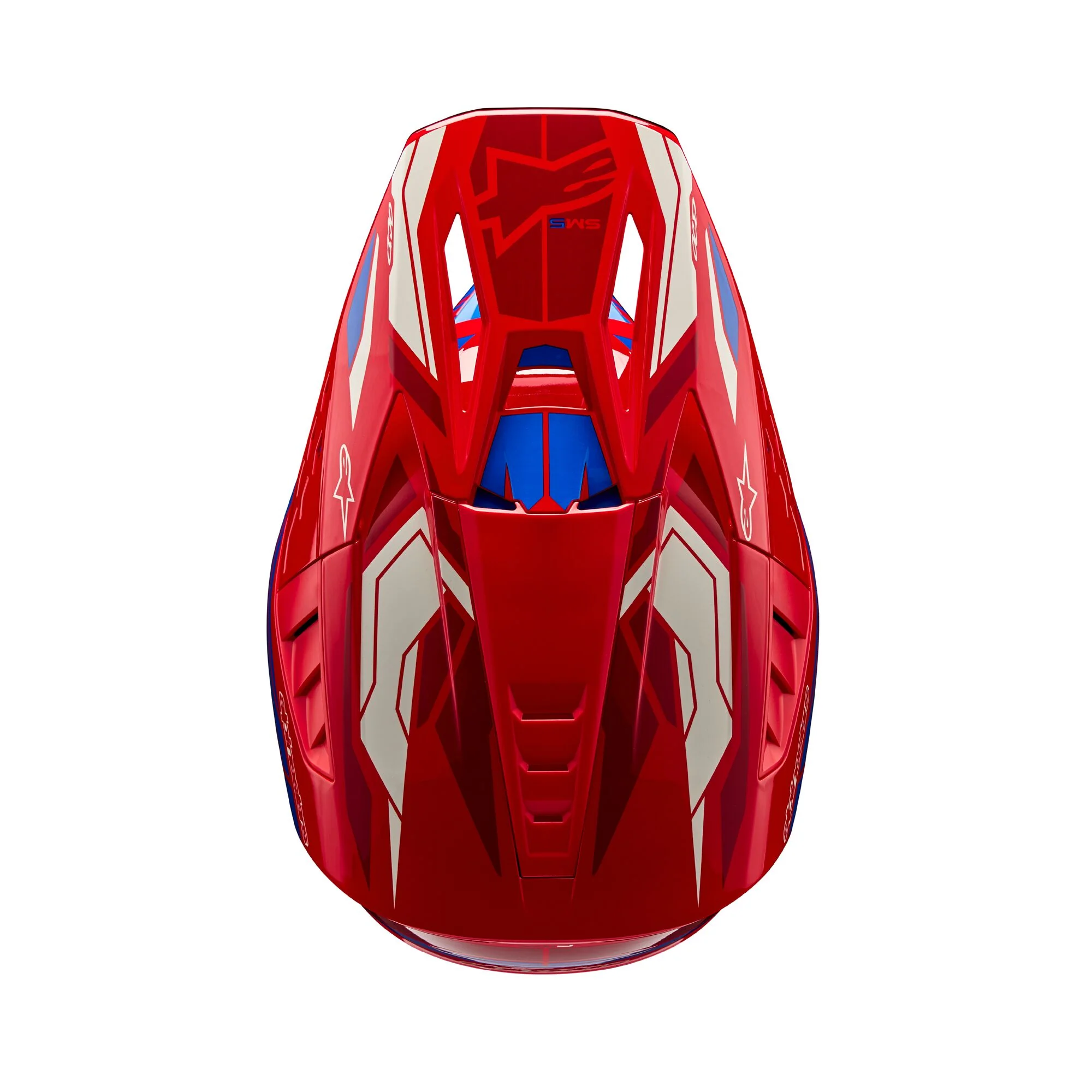 Alpinestars Helmet SM5 Action Bright Red Blue Glossy - Image 3