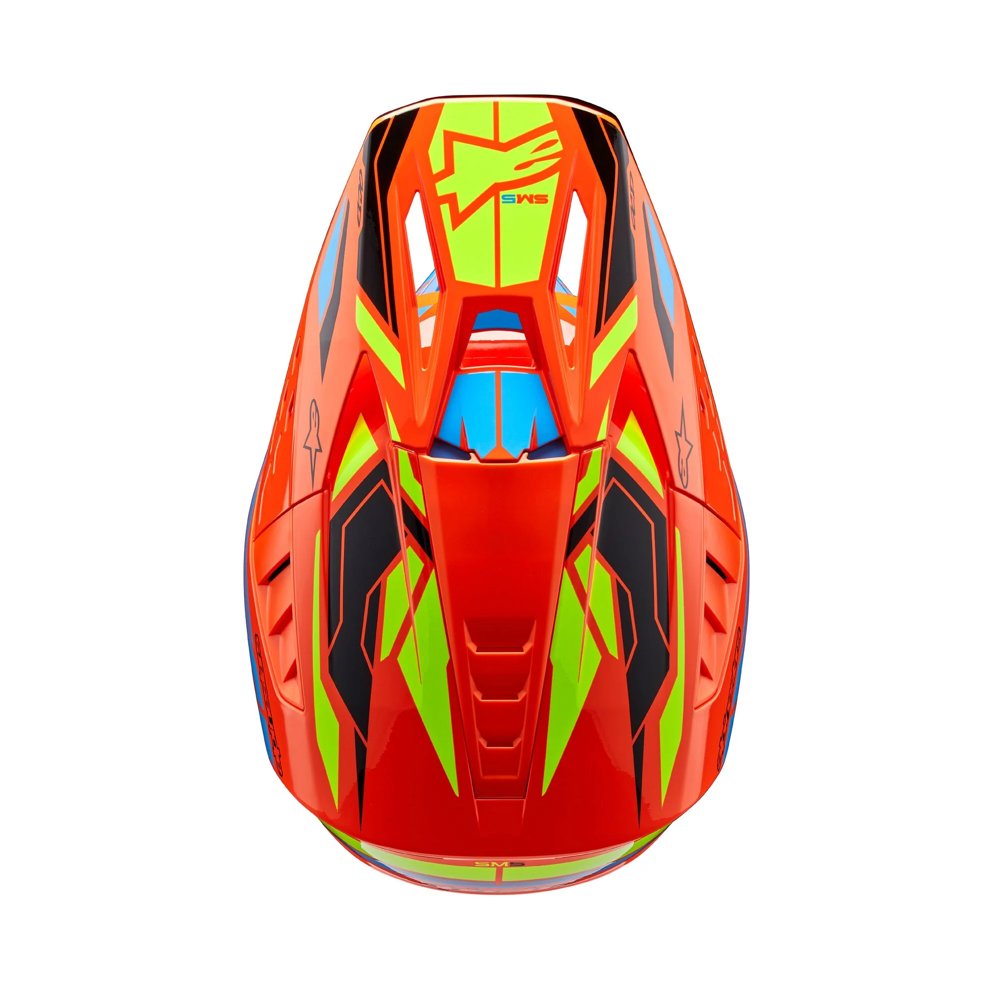 Alpinestars Helmet SM5 Action Orange Fluo Cyan Yellow Fluo Glossy - Image 3