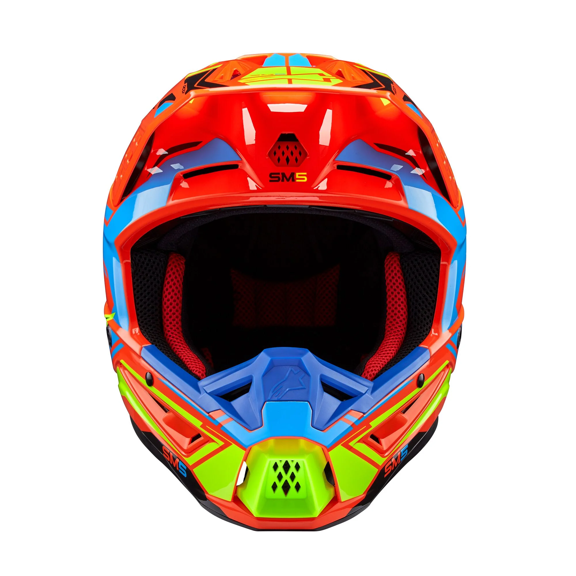 Alpinestars Helmet SM5 Action Orange Fluo Cyan Yellow Fluo Glossy - Image 5