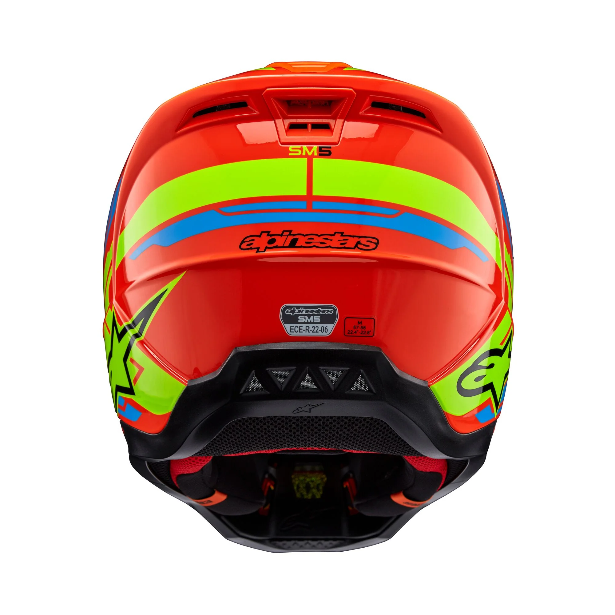 Alpinestars Helmet SM5 Action Orange Fluo Cyan Yellow Fluo Glossy - Image 7