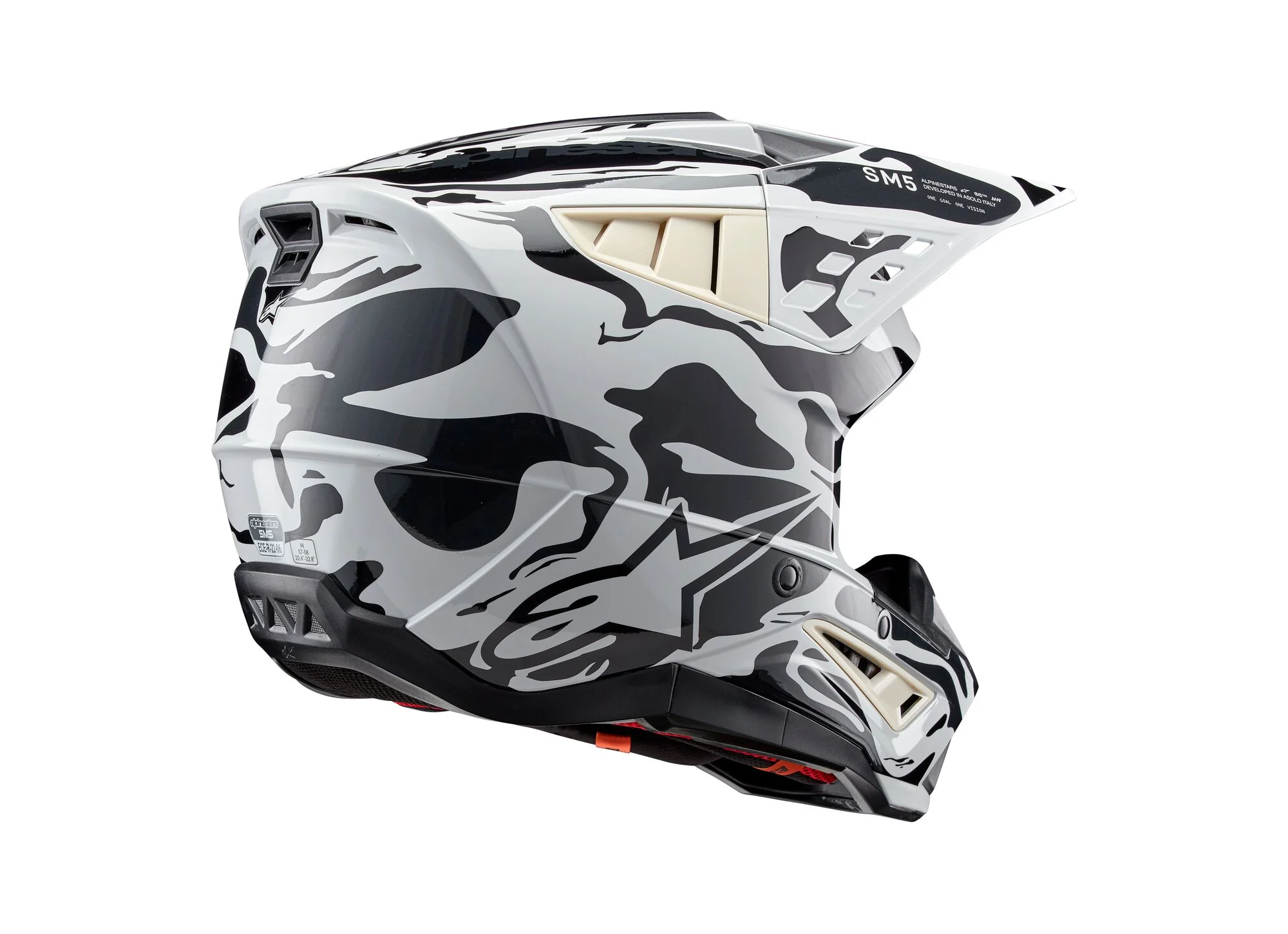 Alpinestars Helmet SM5 Mineral Cool Gray Dark Gray Glossy - Image 3