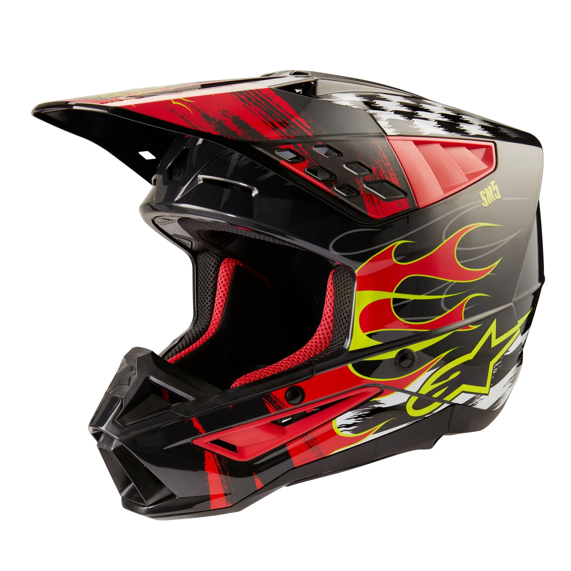 Alpinestars Helmet SM5 Rash Dark Gray Bright Red Glossy
