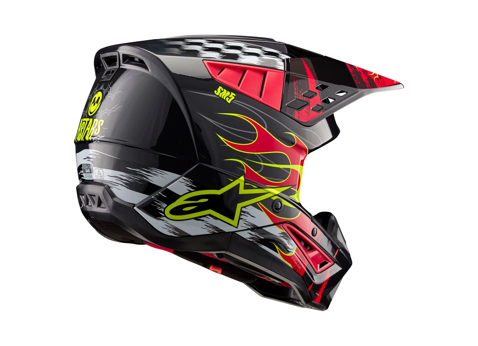 Alpinestars Helmet SM5 Rash Dark Gray Bright Red Glossy - Image 4
