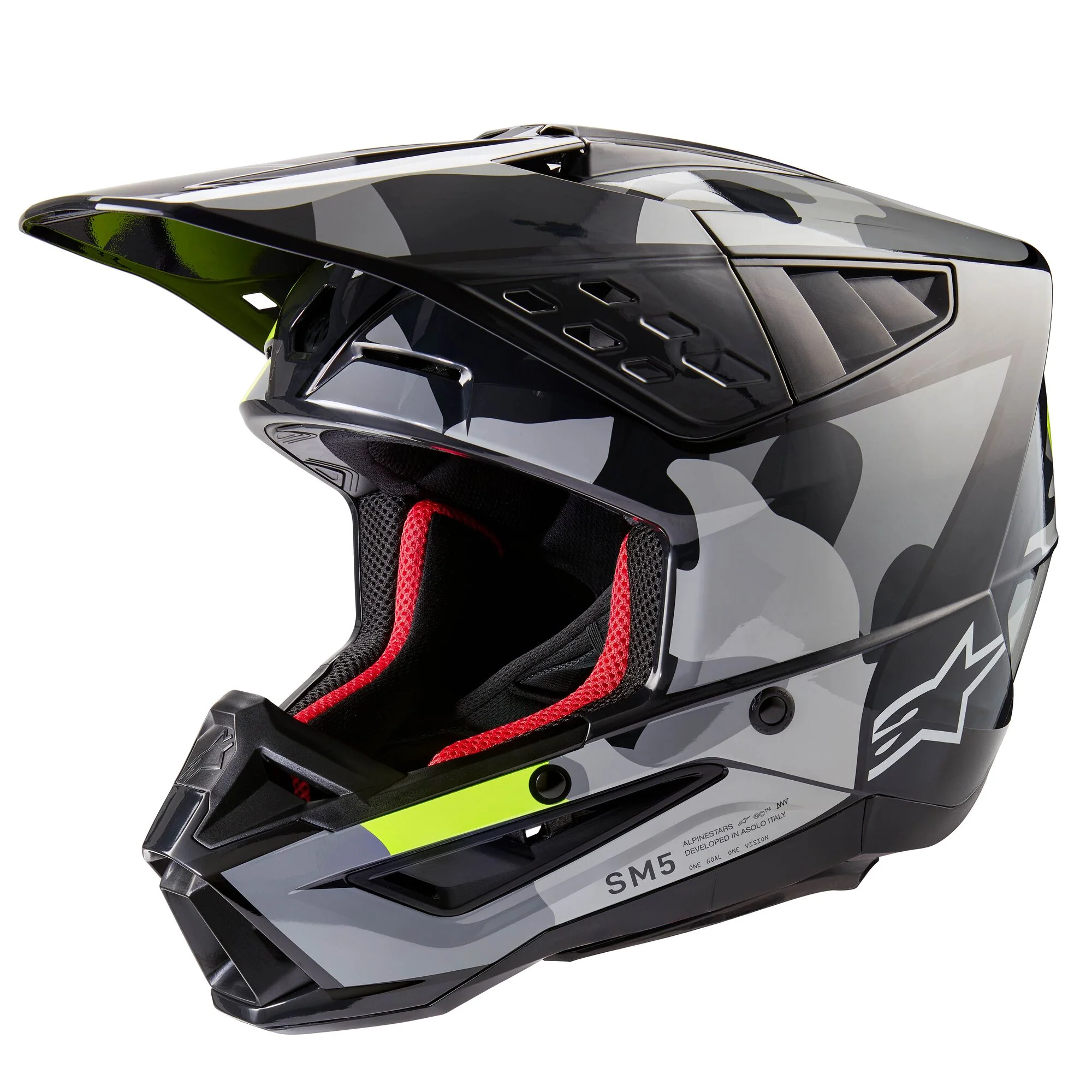 Alpinestars Helmet SM5 Rover Dark Gray Yellow Fluo Glossy