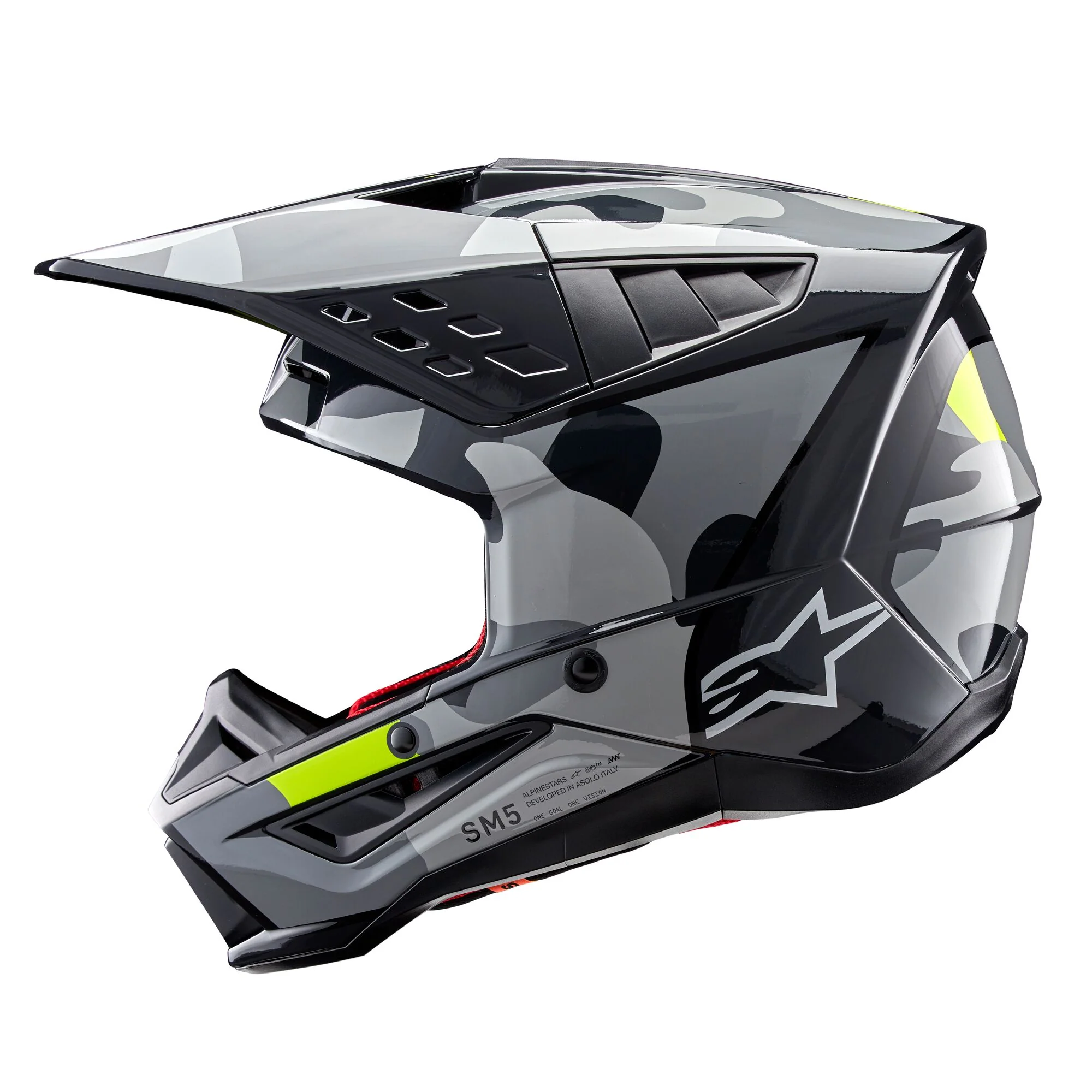 Alpinestars Helmet SM5 Rover Dark Gray Yellow Fluo Glossy - Image 2
