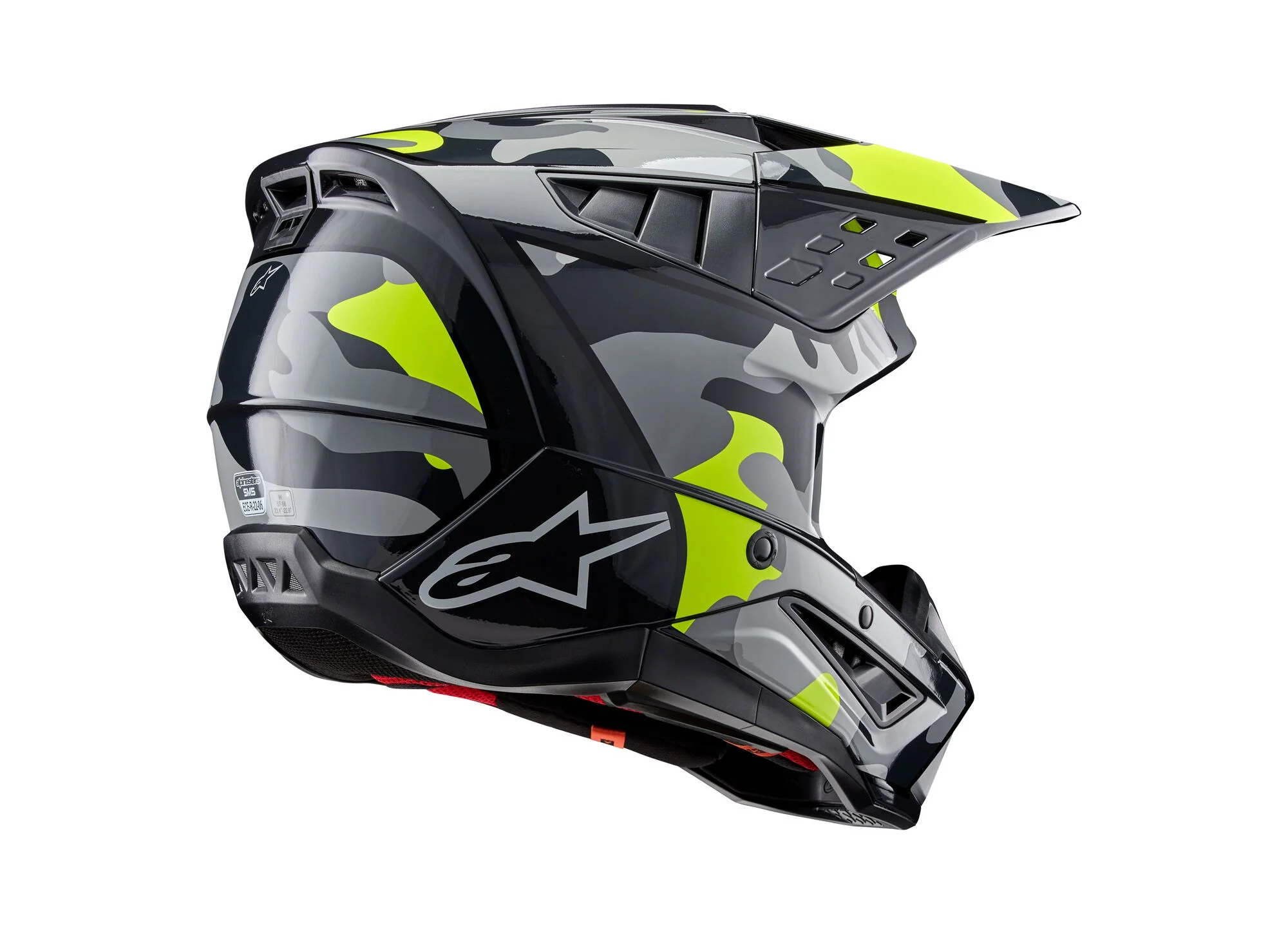 Alpinestars Helmet SM5 Rover Dark Gray Yellow Fluo Glossy - Image 4