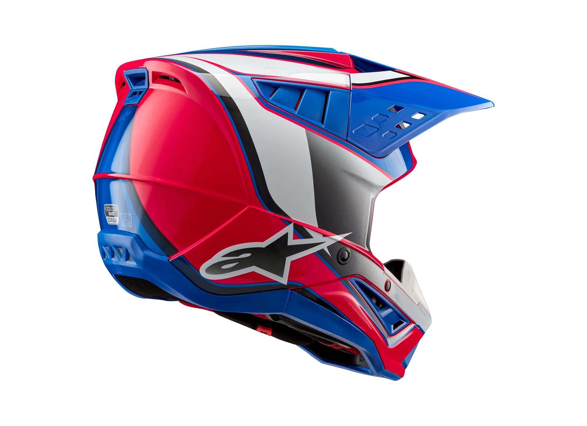 Alpinestars Helmet SM5 Sail White Diva Pink Enamel Blue Glossy - Image 3