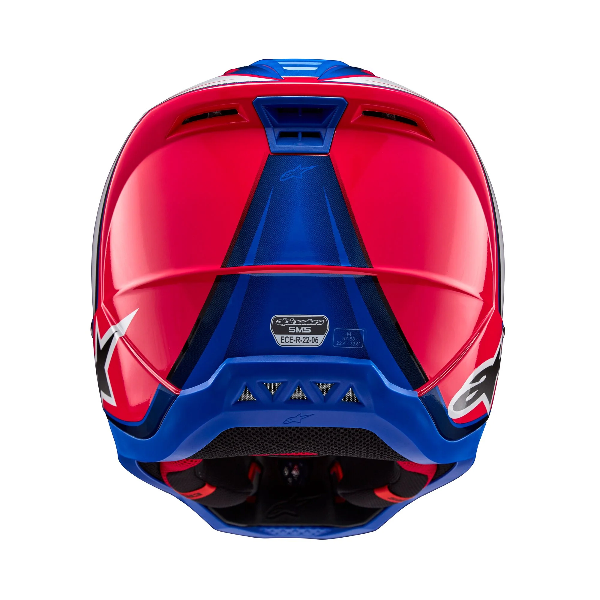Alpinestars Helmet SM5 Sail White Diva Pink Enamel Blue Glossy - Image 6