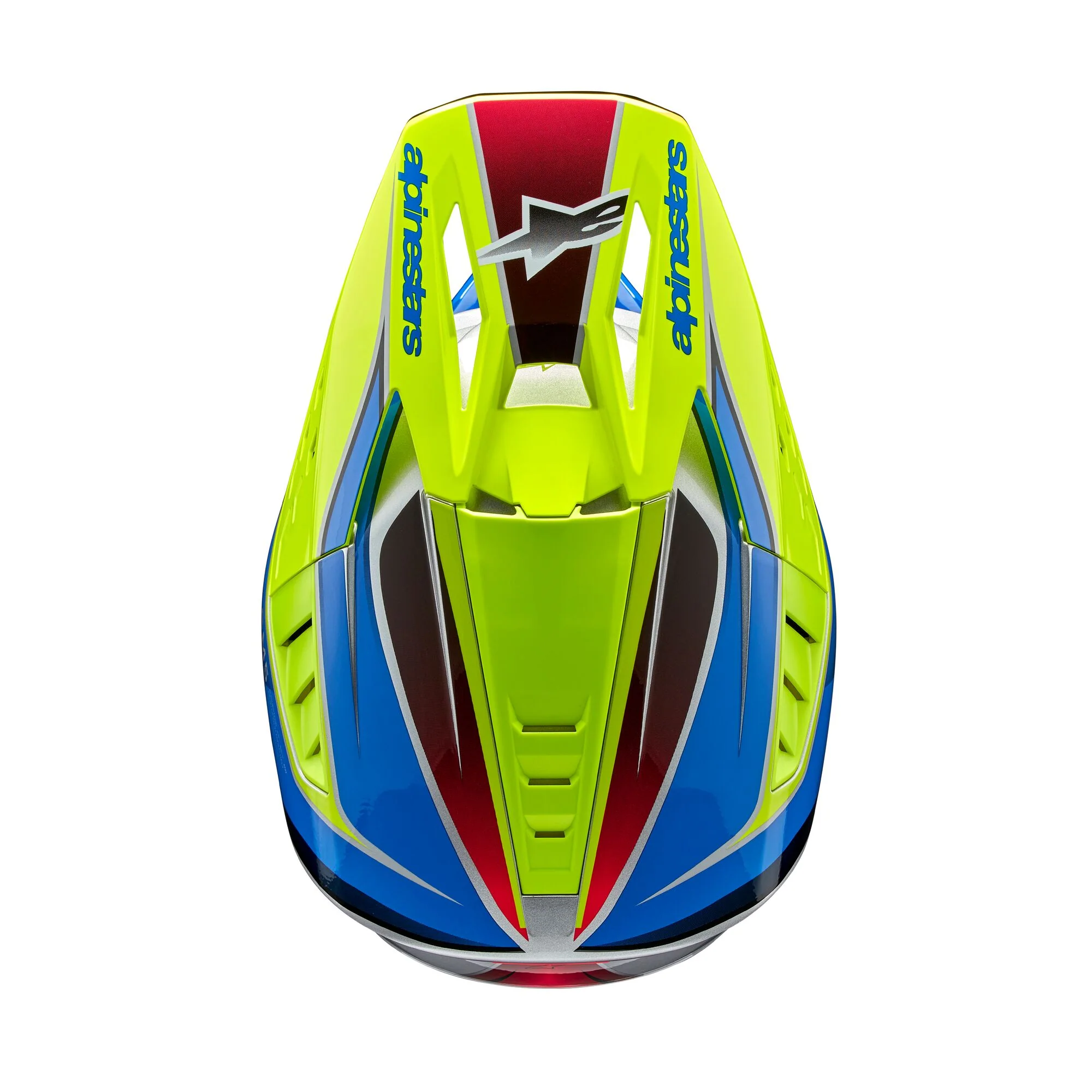 Alpinestars Helmet SM5 Sail Yellow Fluo Enamel Blue Silver Glossy - Image 5