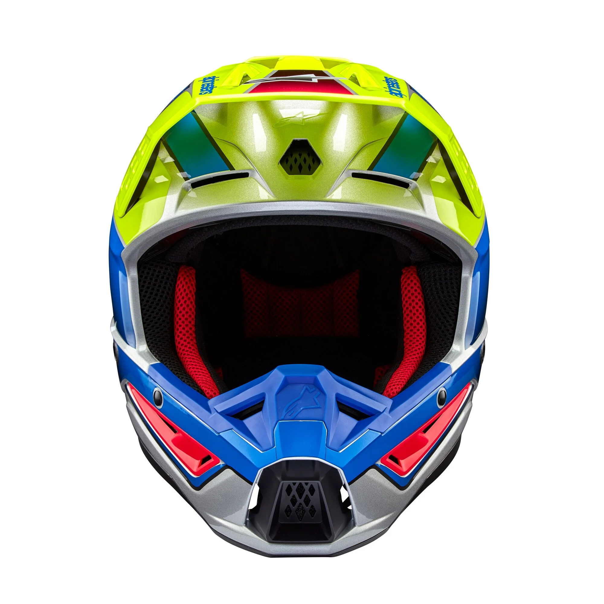 Alpinestars Helmet SM5 Sail Yellow Fluo Enamel Blue Silver Glossy - Image 7