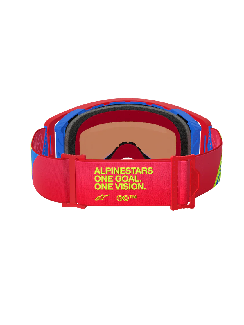Alpinestars Supertech Corp Goggles Absolute Vision Red Blue - Blue Mirror Lens - Image 3