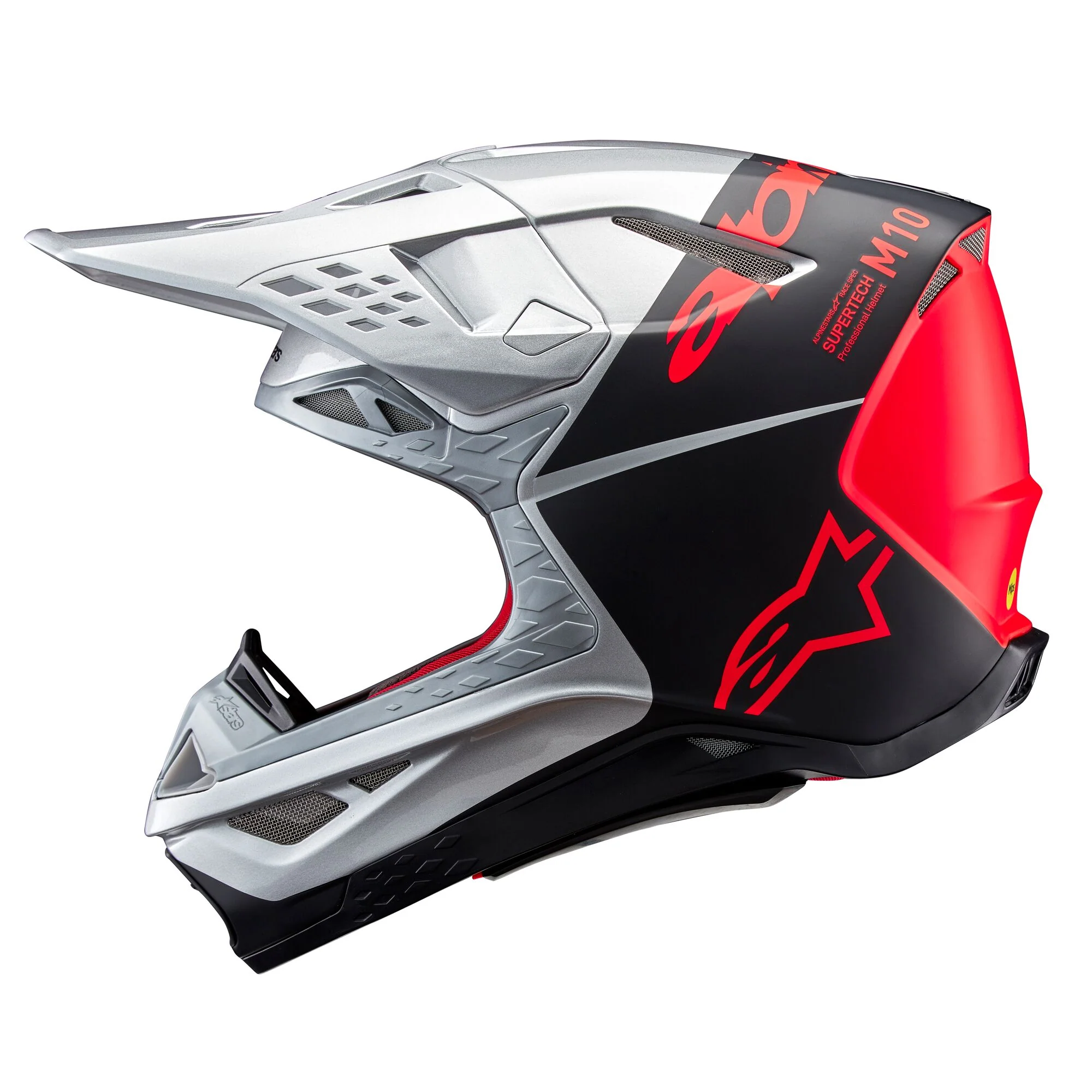 Alpinestars Helmet Supertech SM10 Flood Silver Black Orange Matt Glossy - Image 2