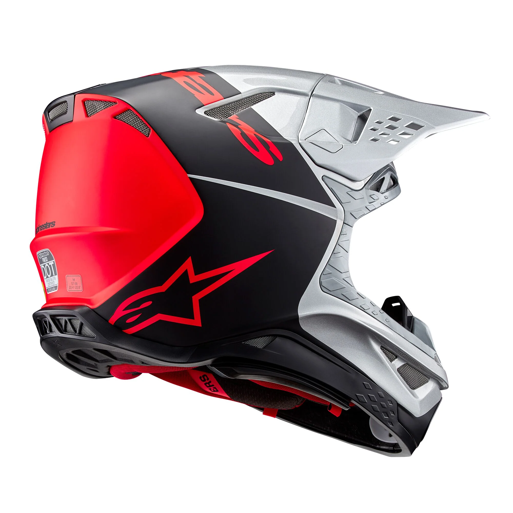 Alpinestars Helmet Supertech SM10 Flood Silver Black Orange Matt Glossy - Image 3
