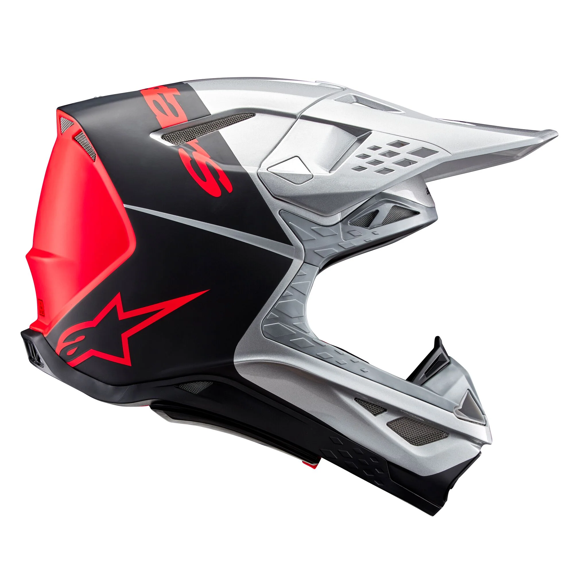 Alpinestars Helmet Supertech SM10 Flood Silver Black Orange Matt Glossy - Image 5